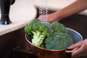 Rinsing Fresh Broccoli